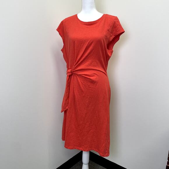 NWT Talbots Coral Tie Detail Knit Shift Dress XL Cotton Sleeveless Casual Summer - Picture 2 of 16